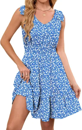 Womens Casual Sleeveless Summer Sundresses Cute Beach Vacation Spring Dresses for Women 2025 with Pockets