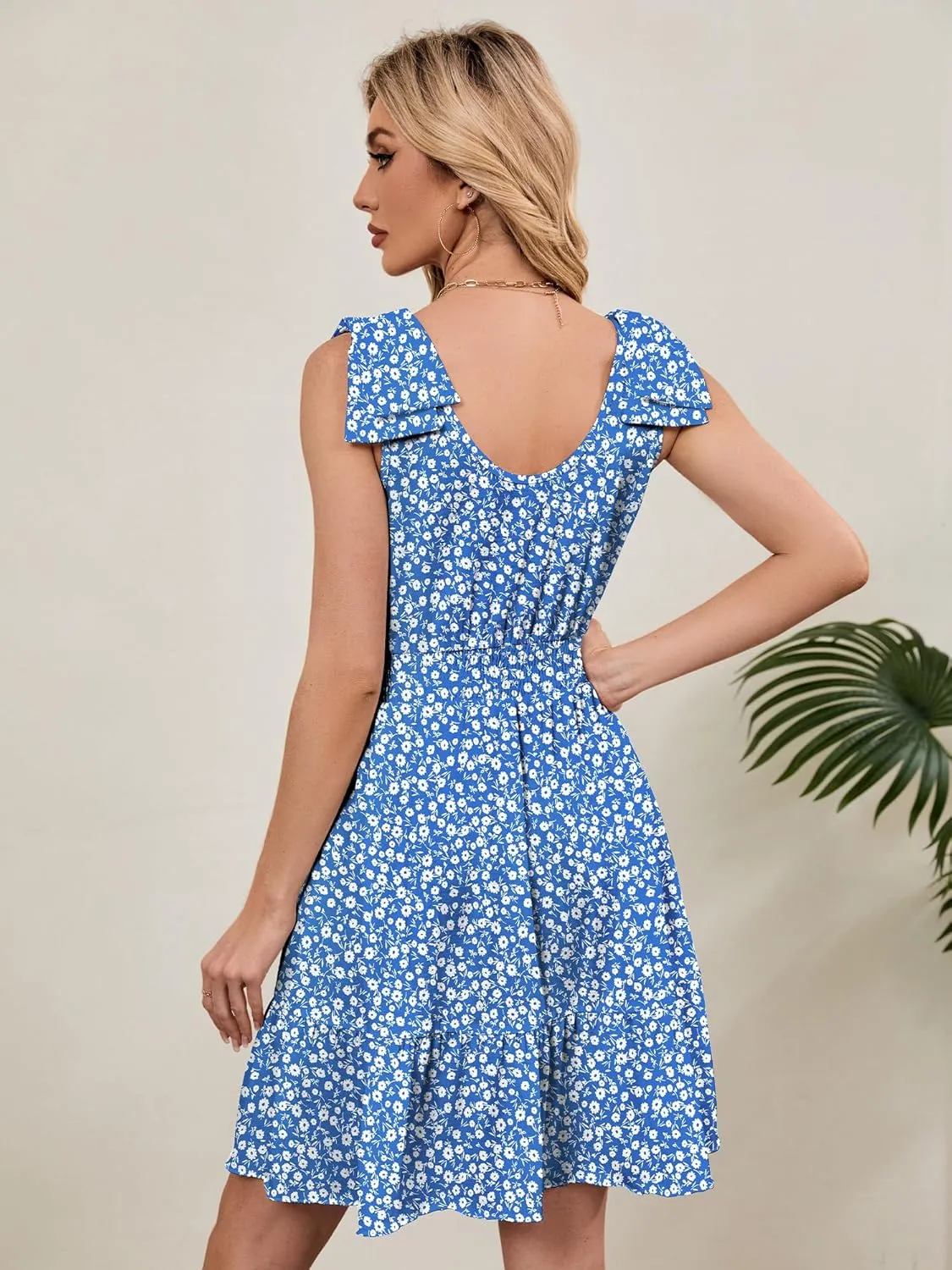 Womens Casual Sleeveless Summer Sundresses Cute Beach Vacation Spring Dresses for Women 2025 with Pockets