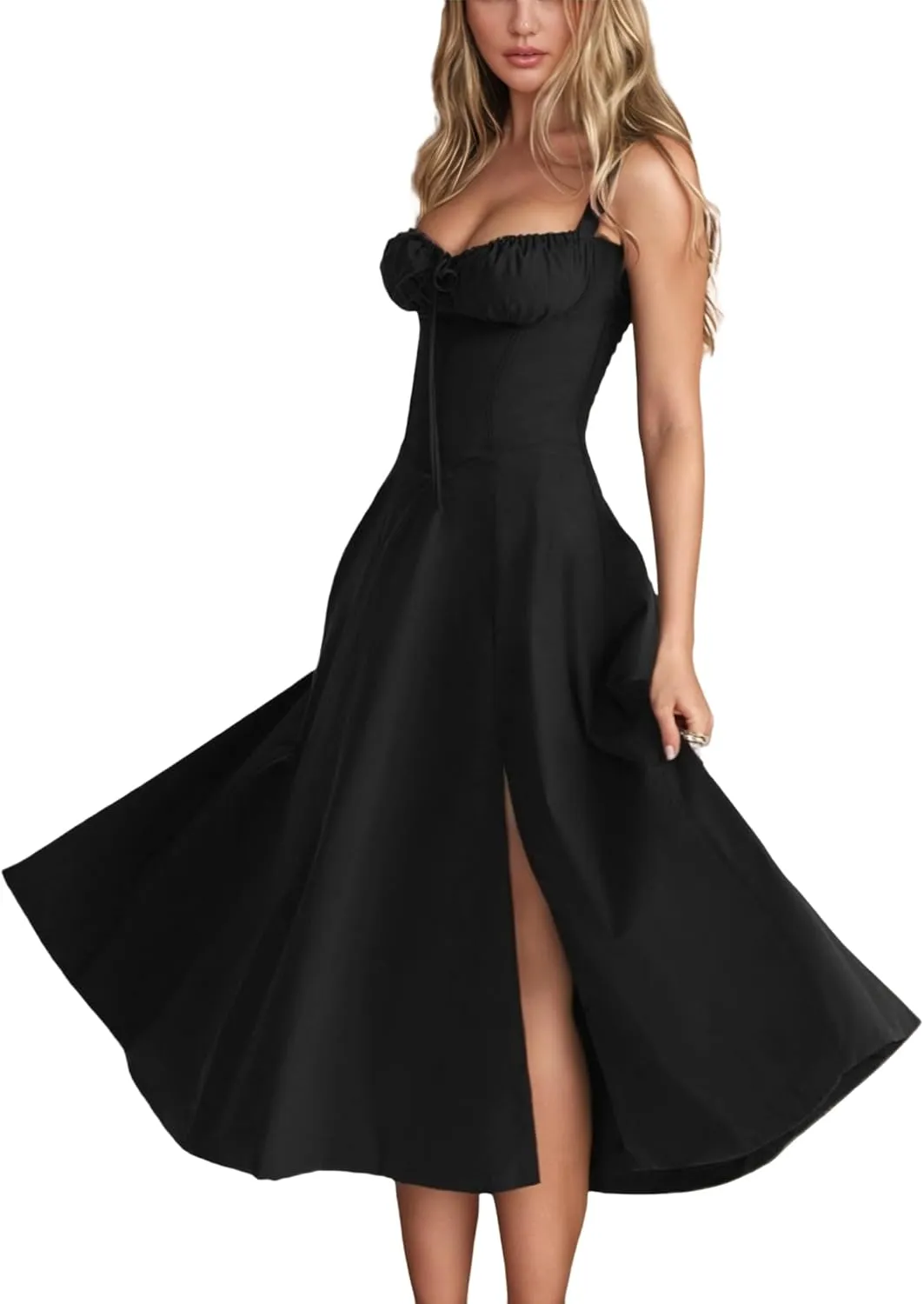 Women's Spaghetti Strap Dress Floral Corset Gown Inspired Dresses Midi Evening Cocktail Party and Holidays Casual Sundress