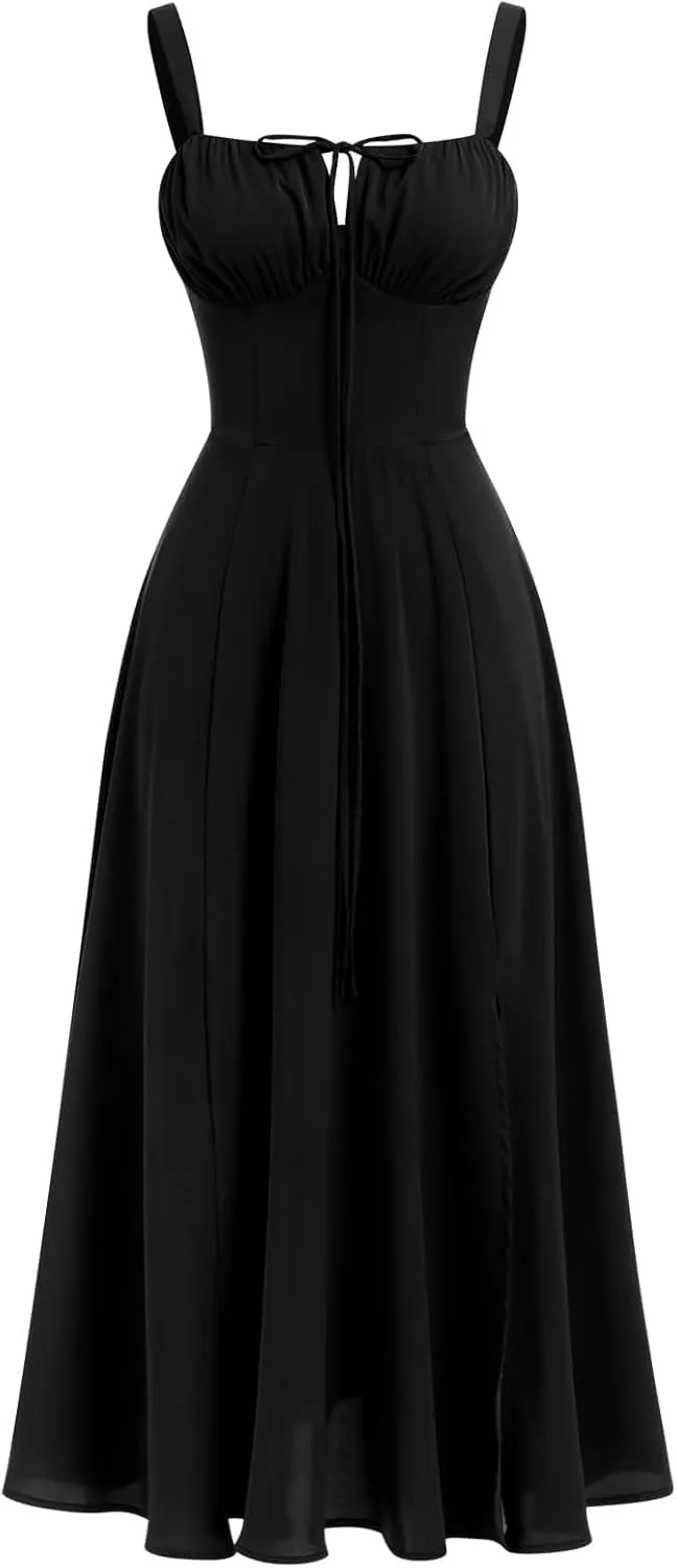 Women's Spaghetti Strap Dress Floral Corset Gown Inspired Dresses Midi Evening Cocktail Party and Holidays Casual Sundress