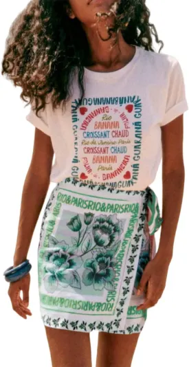Womens Summer Floral Wrap Short Skirt Tie Side High Waist A Line Beach Vacation Boho Mini Skirt