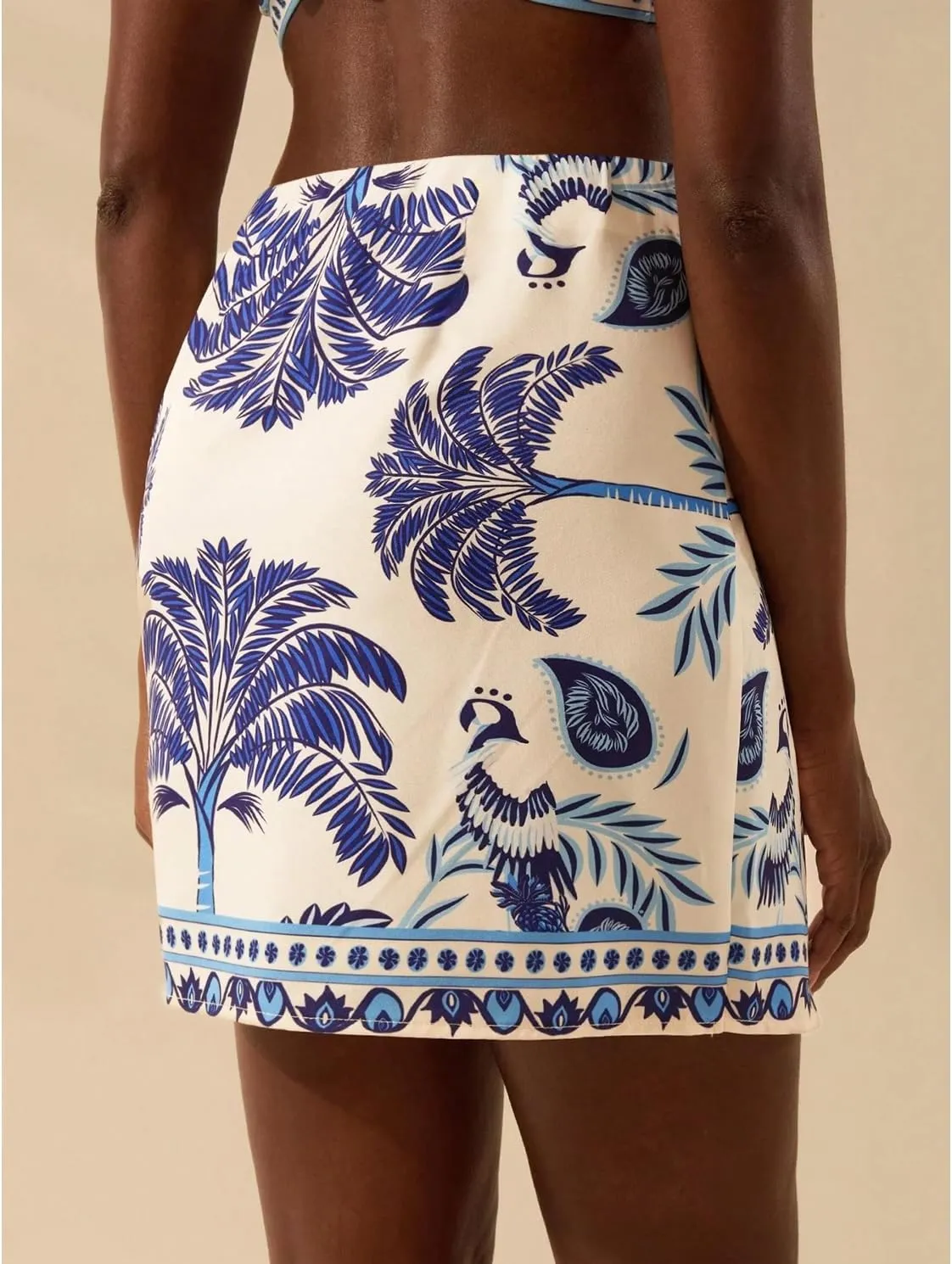 Womens Summer Floral Wrap Short Skirt Tie Side High Waist A Line Beach Vacation Boho Mini Skirt