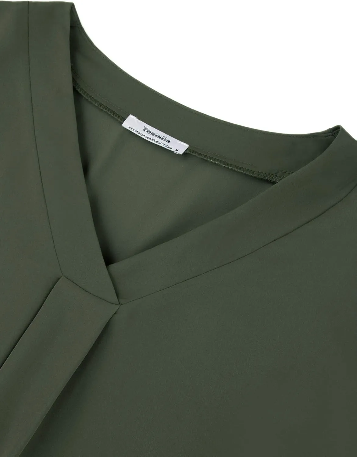Youtalia Womens Blouses Dressy Casual Business Tops 3/4 Sleeve Chiffon V Neck Work Office Shirts