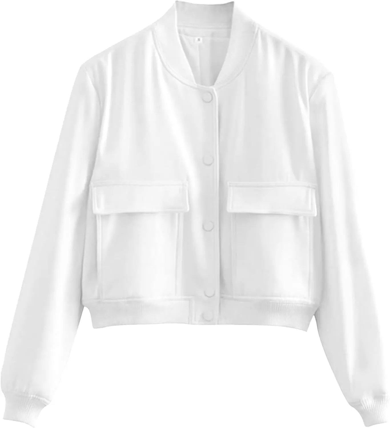 Zeagoo Women Bomber Jacket Casual Button Down Varsity Jackets Shackets With Pockets Outwear