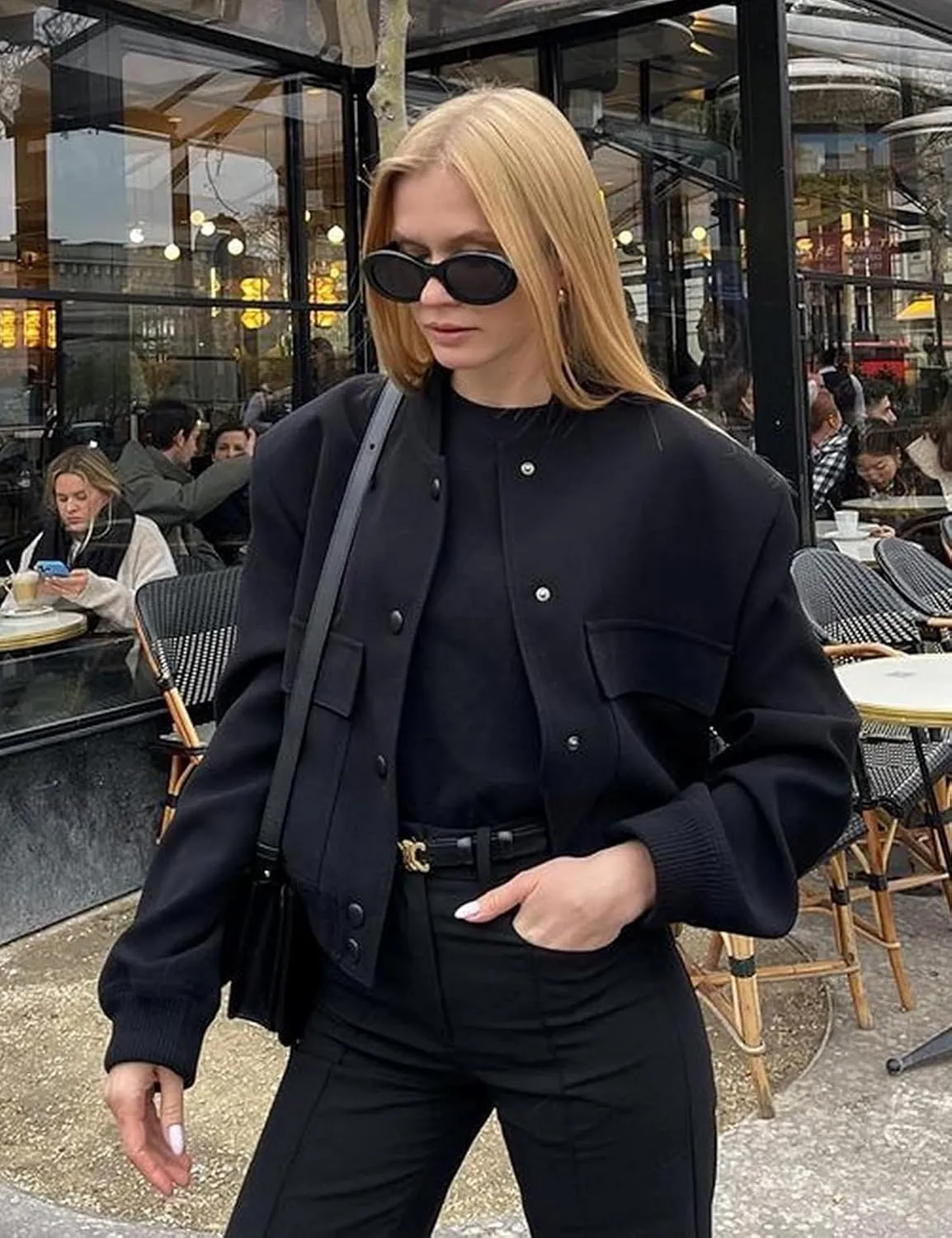 Zeagoo Women Bomber Jacket Casual Button Down Varsity Jackets Shackets With Pockets Outwear